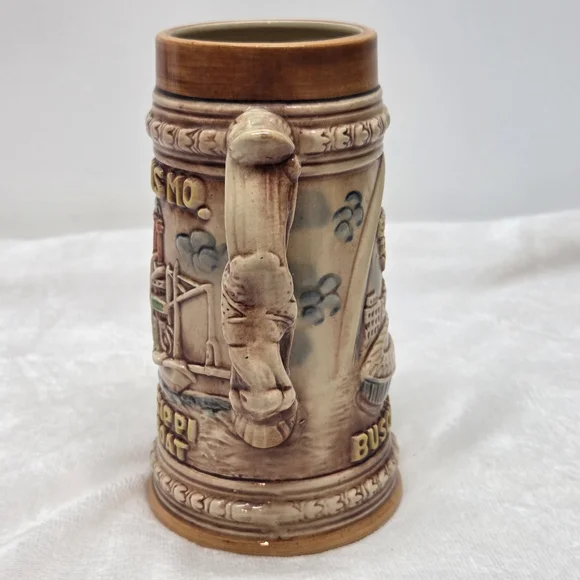 Vintage St. Louis MO Beer Stein Gateway Arch Busch Stadium Riverboat Japan - Picture 4 of 13